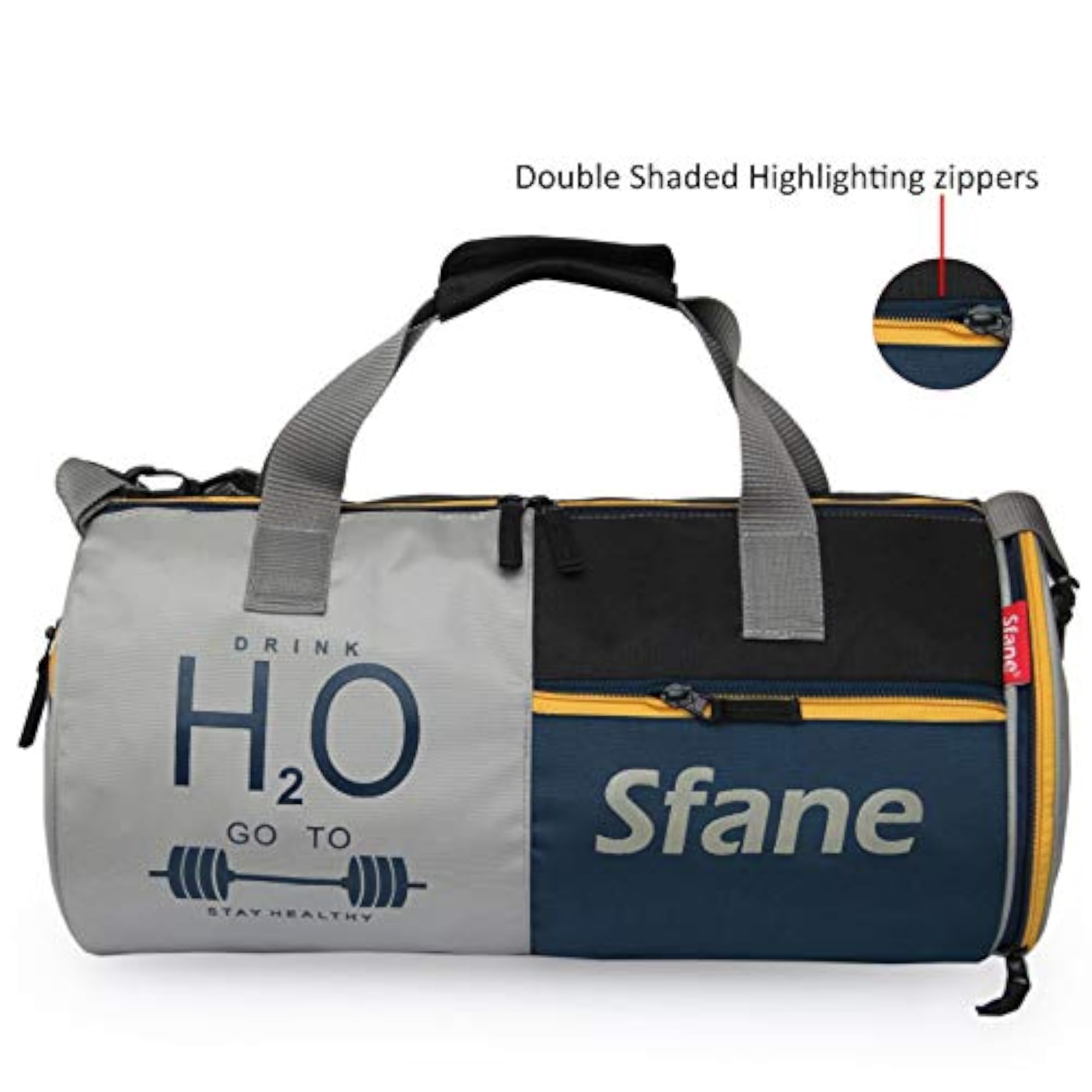 Sports Black & Navy Gym Bag for Men & Women